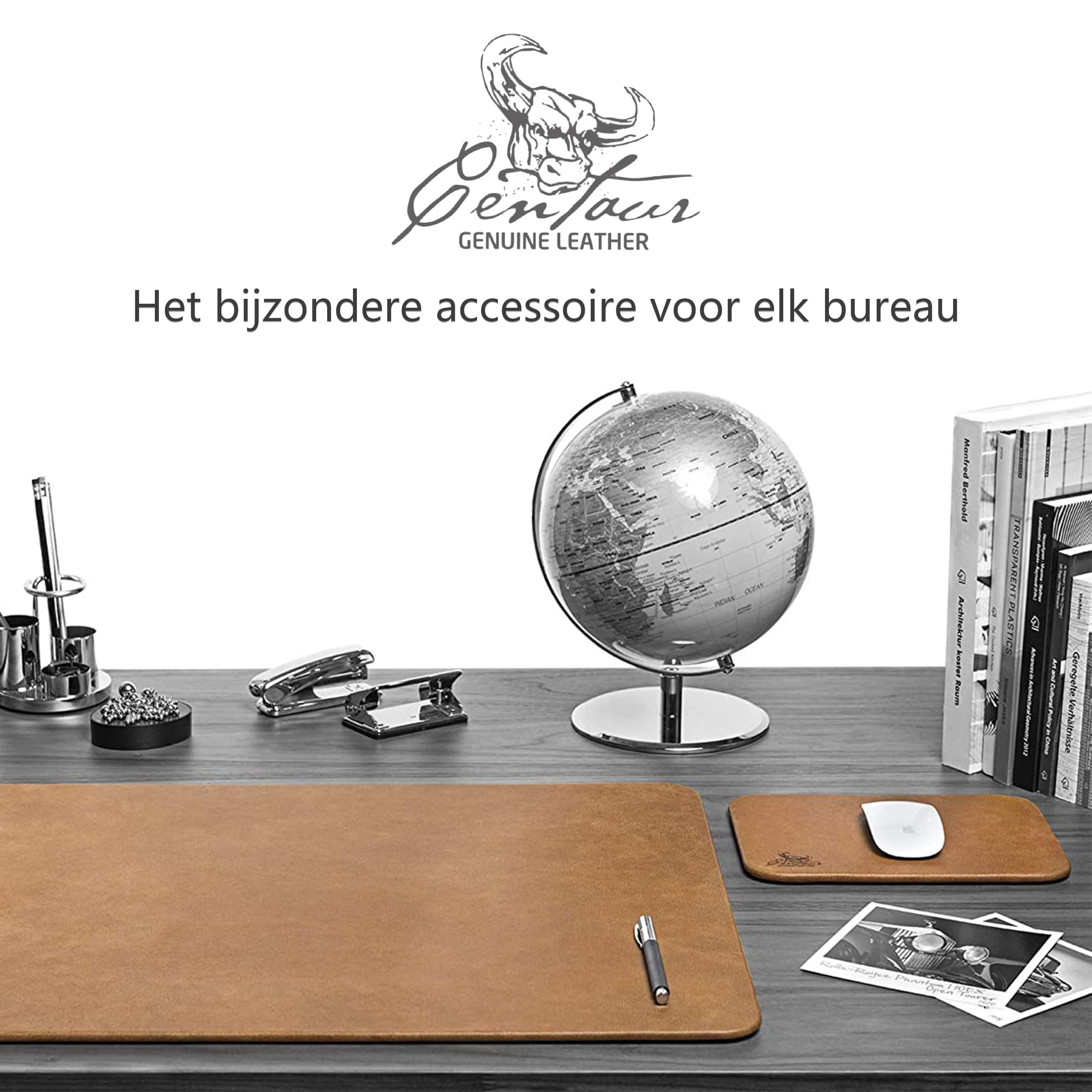 Centaur - Hoogwaardig leren muismat 25x18 cm zwart - vintage muismat Centaur - Hoogwaardig leren muismat 25x18 cm zwart - vintage muismat
