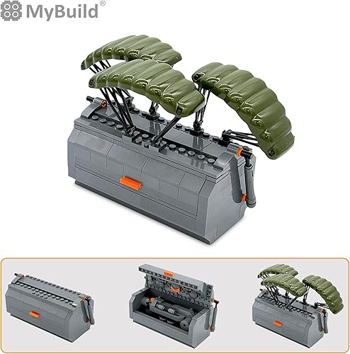 Miniatura 3 de MyBuild Mecha Frame Armed Forces 7004 - Stryker Mech gris oscuro con potente caja de armas, ladrillos de construcción con temática militar para