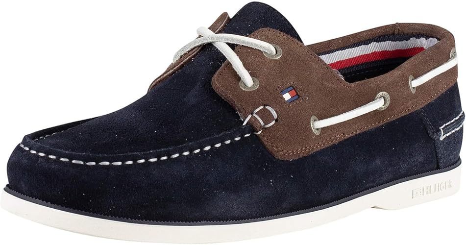 Tommy Hilfiger sapato náutico masculino clássico de camurça, azul |  Amazon.com.br