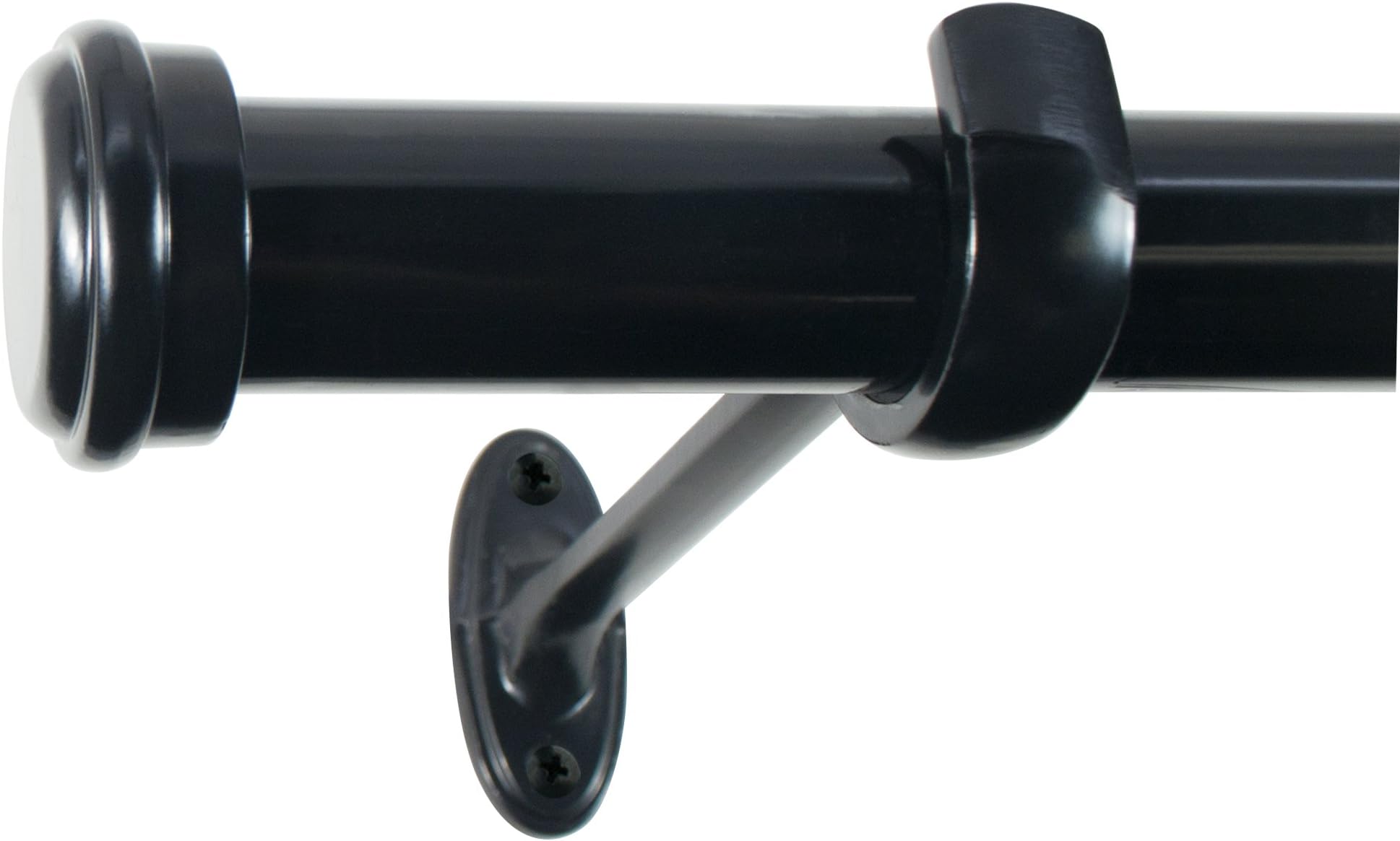 Decopolitan 27941-36ES End Cap Curtain Rod Set, 36 to 72-Inch, Black Espresso