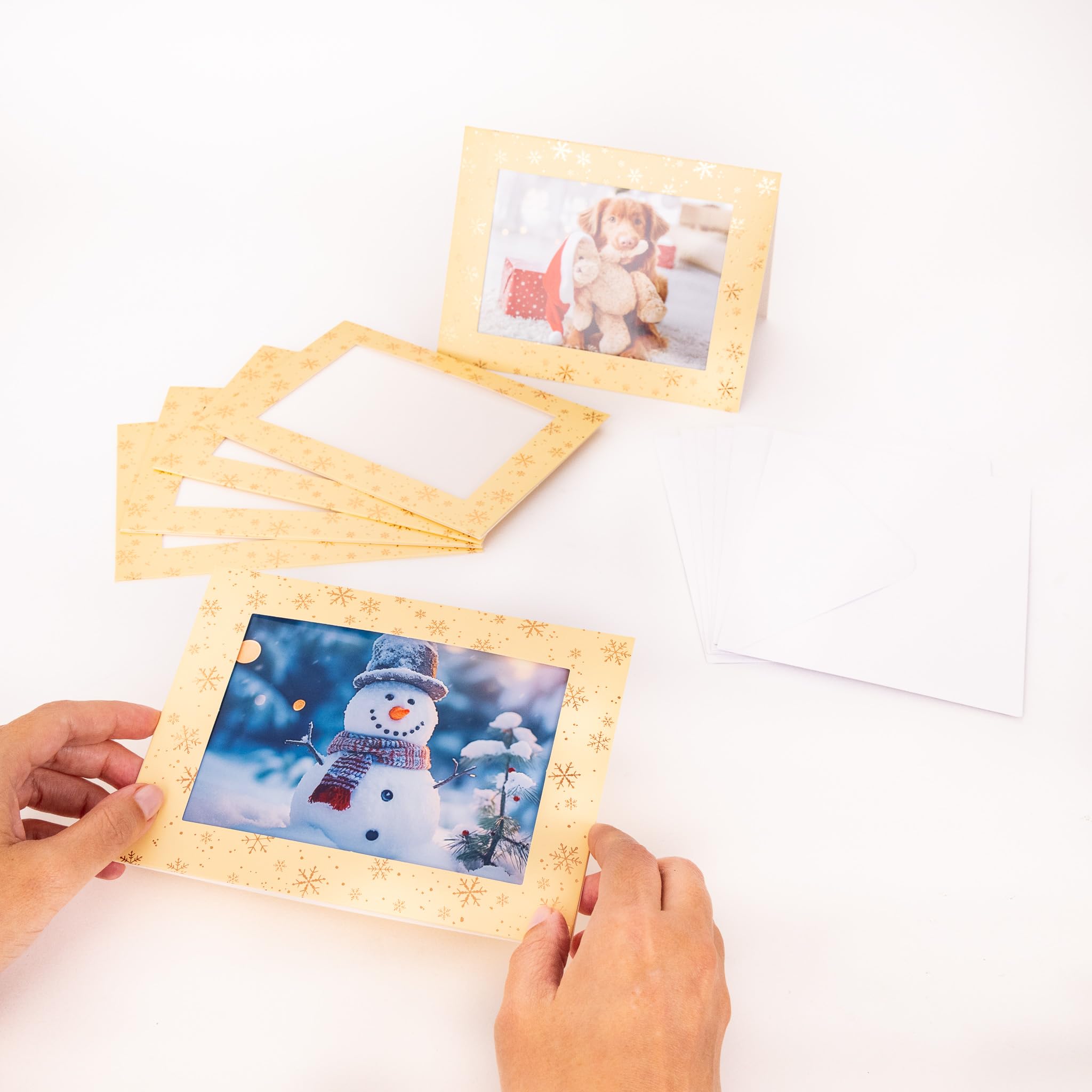 evelay Tarjetas y Sobres para Marcos de Fotos de Navidad, 6 Unidades, Personalizables