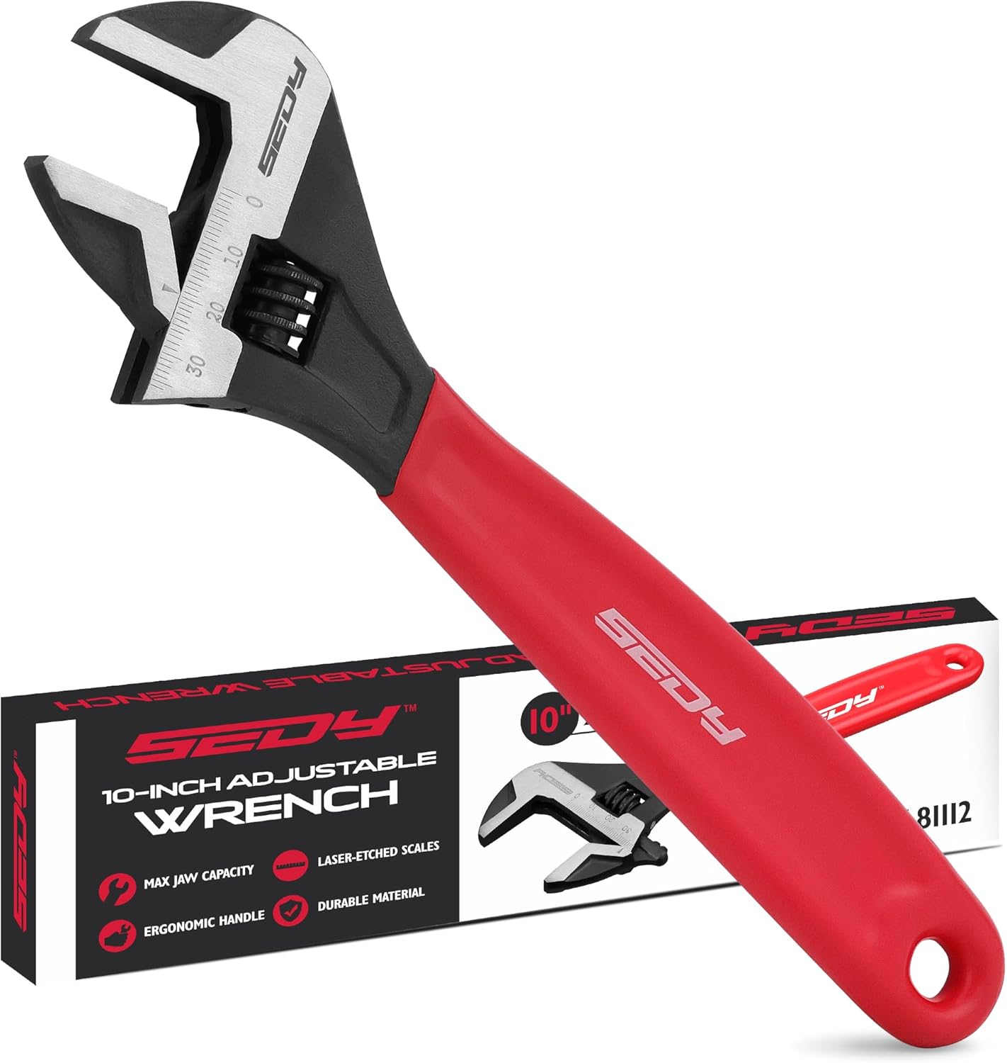 Adjustable Wrench Set 2-Piece 6-Inch And 10-Inch Wrenches Metric & SAE Scales Cushion Grip Wrench Cr-V Steel