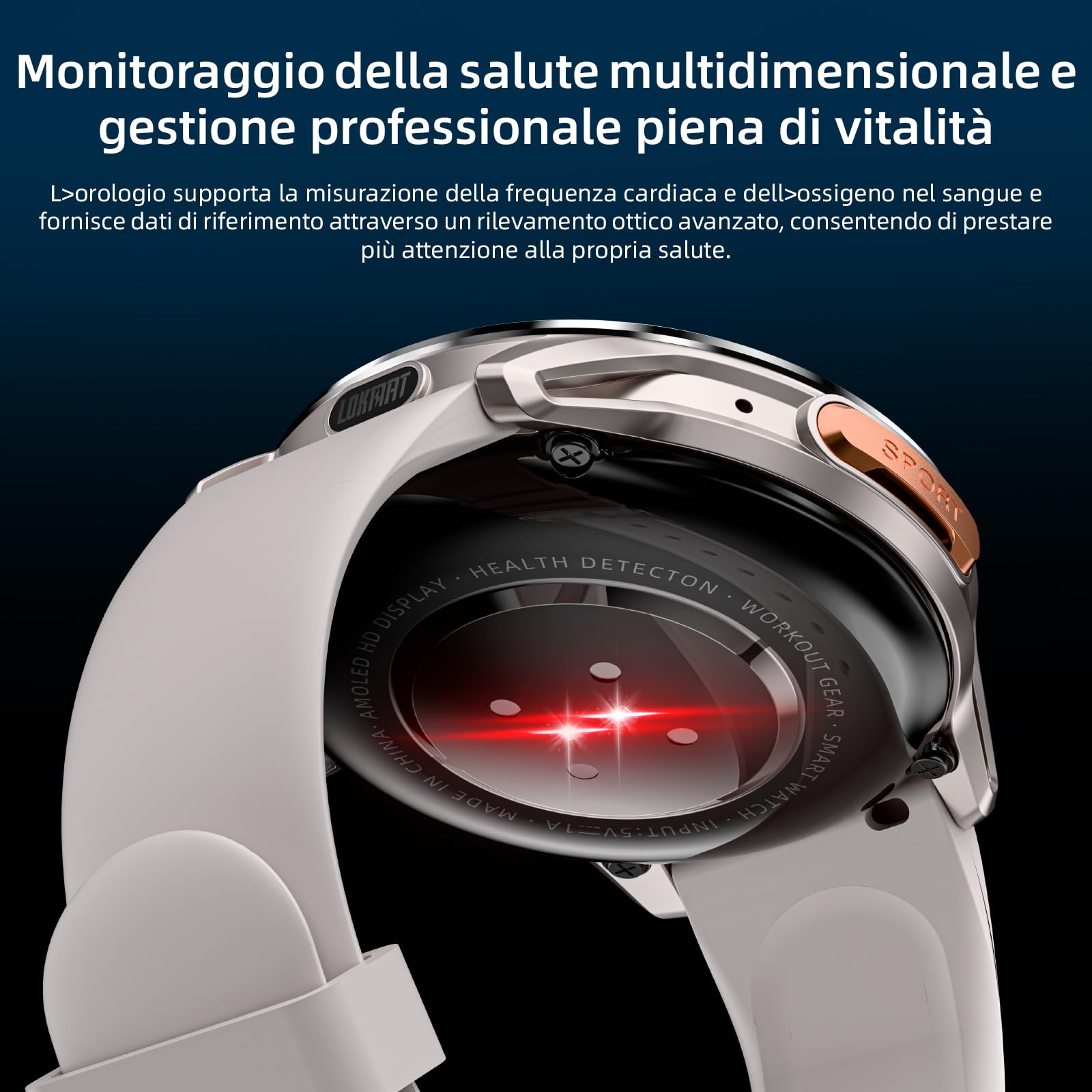 LOKMAT Scheda SIM 4G Android Smart Watch, schermo grande AMOLED da 1,6 pollici, 3 GB + 32 GB, smartwatch per uomini e donne con fotocamera girevole, WiFi, GPS, orologio fitness tracker (argento)