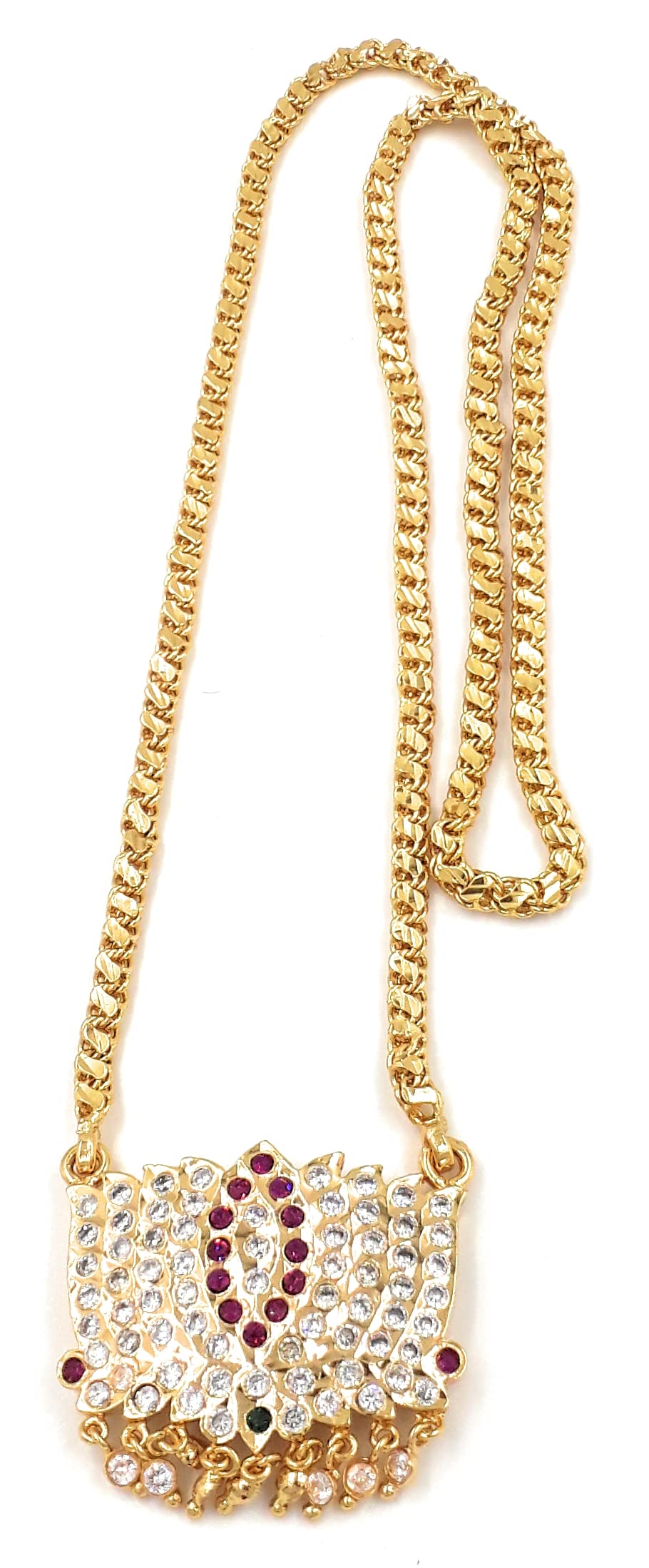 Anujeet Fashion 2049 Latest Stylish Gold Plated Fashion Jewellery Traditional Covering Long Chain with SMALL LOTUS Multicolor AD stone Floral Dollar for Women & Girls (B0C2KX6CKB) Amazon Price History, Amazon Price Tracker
