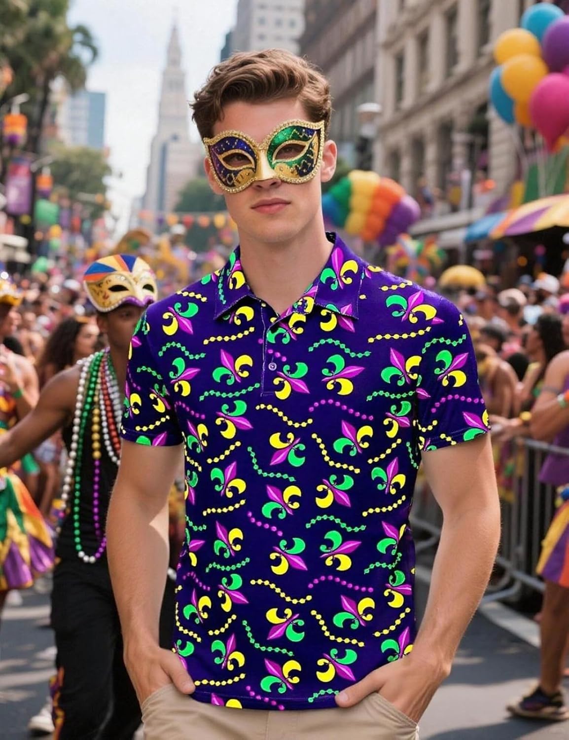 Men's Novelty Short Sleeve Golf Polo Shirt - Image 3