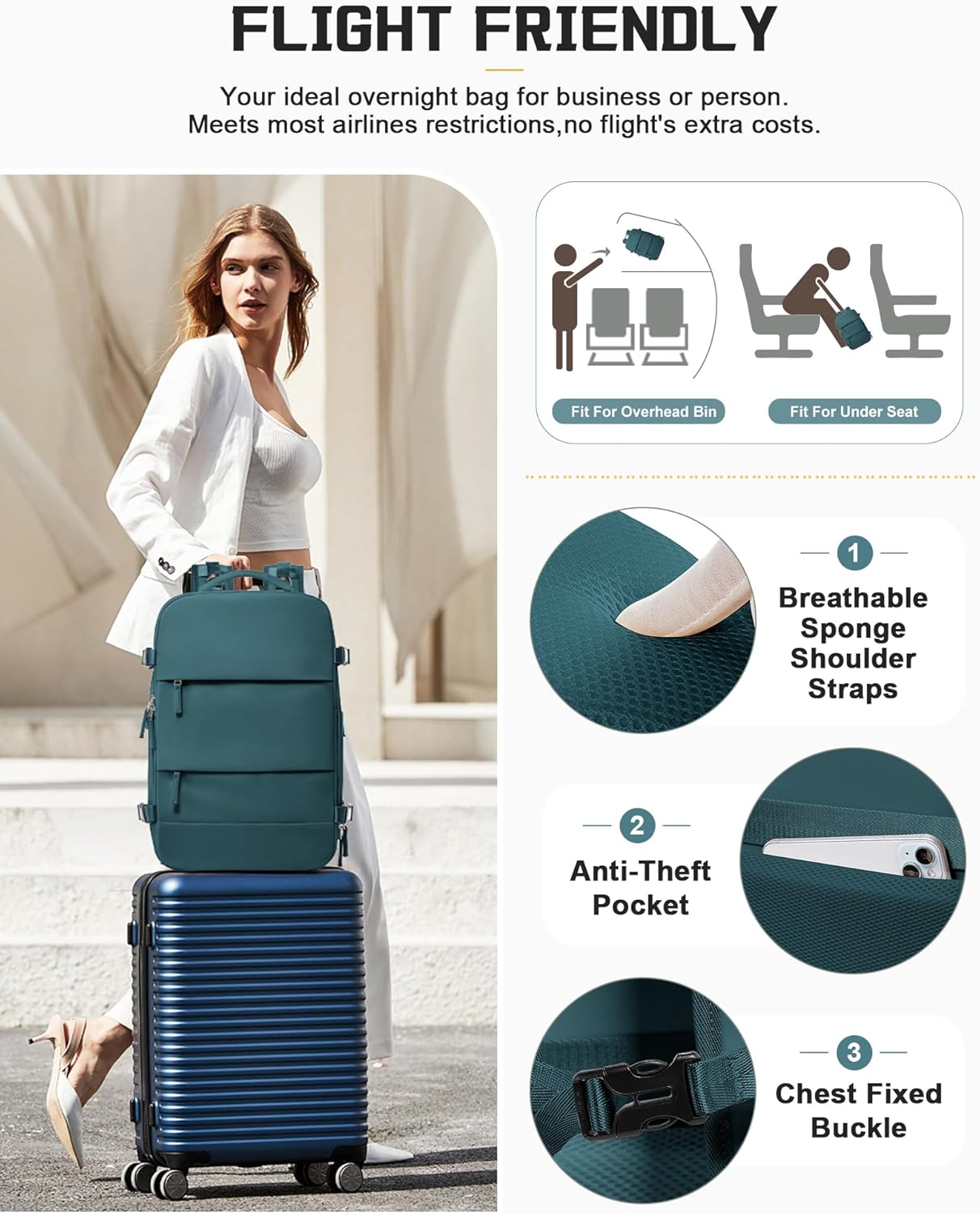 wepadre Vacuum Travel Backpack with Pump Travel Backpack with Vacuum System Expandable Vacpack Compression Backpacks for Travel Easy Vac Pack Carry on Luggage - Image 5