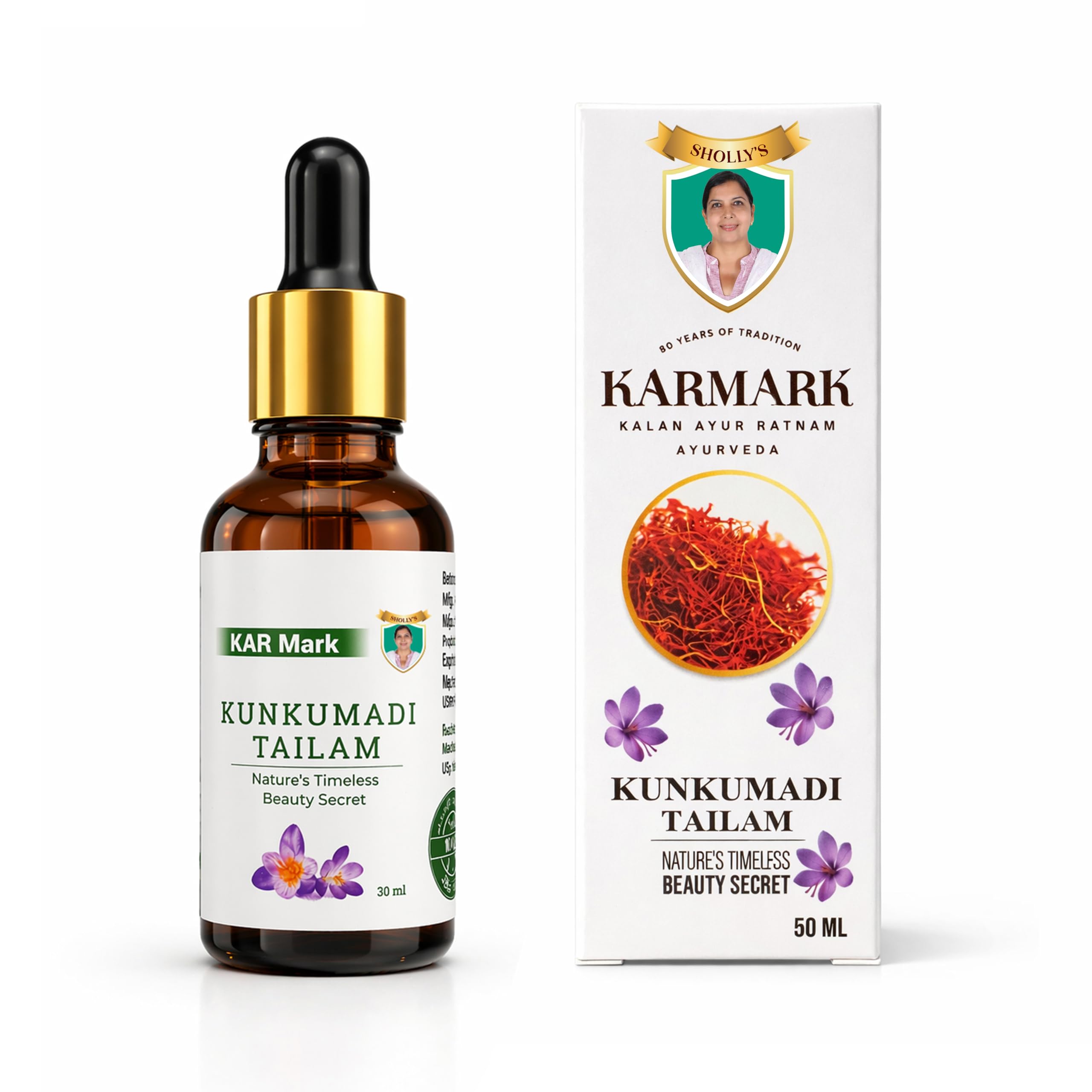 Sholly's Kar mark kumkumadi oil 25% extra saffron and goat milk added. (50 ml)-picture-11