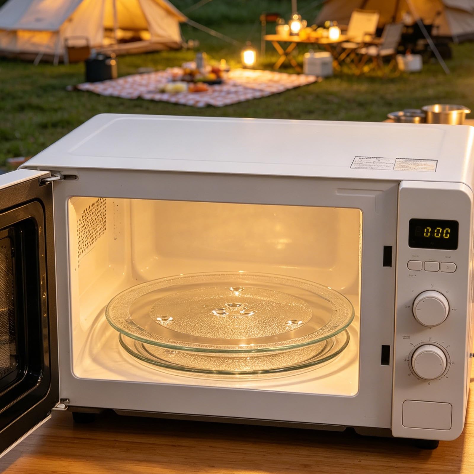 ULTECHNOVO Plato Giratorio de Vidrio Superficie Fácil de Limpiar y Suave para Microondas Adecuado para Cocinar en Horno y Uso en Cocina