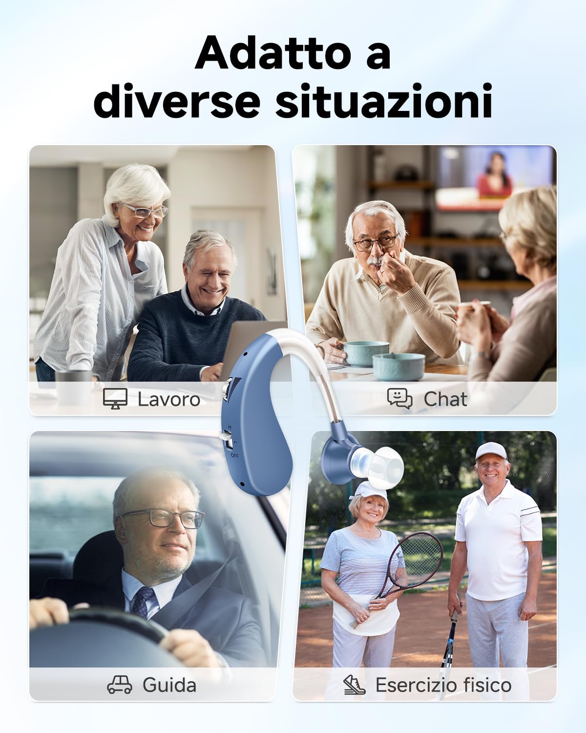 Britzgo Portatile facile da usare ricaricabile lunga durata della batteria qualità audio ad alta risoluzione funzione di riduzione del rumore (Blu Coppia)