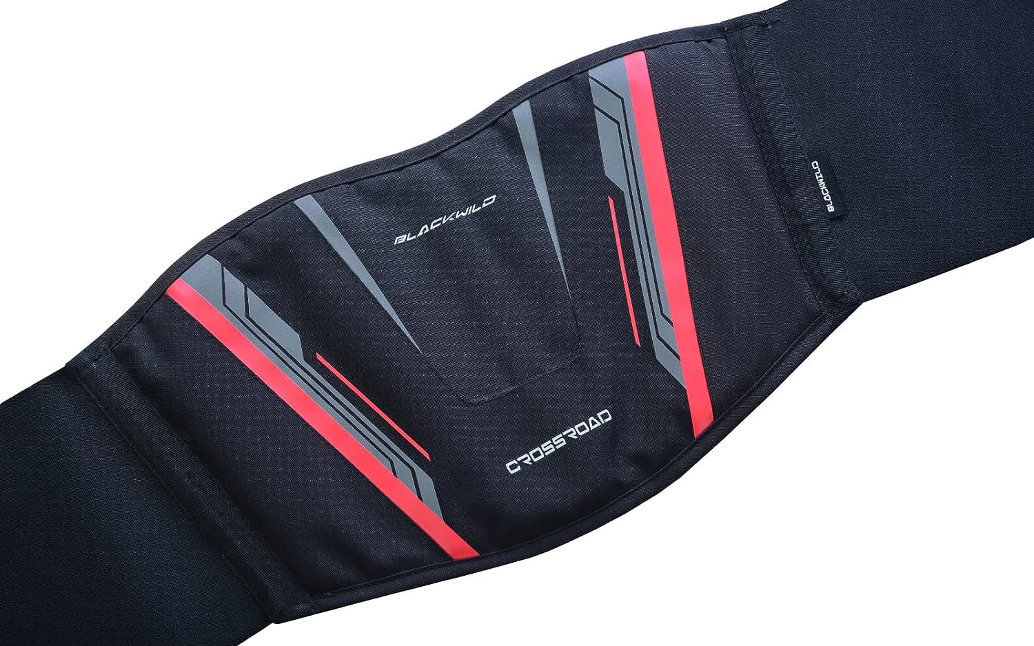 BLACKWILD Ceinture lombaire de moto | Crossroad Ceinture lombaire pour homme et femme | Noir et rouge | Stabilisation efficace des reins | Soutien lombaire | Ceinture de soutien dorsal, Noir , M