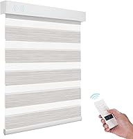 Vista 33 de ACMEART Persianas Cebra Motorizadas con Control Remoto, Control por APP y Funciona con Alexa/Google/Matter, Persianas de Ventana 100% Opacas