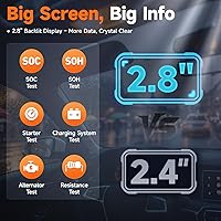 Vista 8 de FOXWELL BT705 Car Battery Tester 24V 12V, Professional Automotive 100-2000CCA Battery Load Tester, Digital Cranking Charging System Alternator