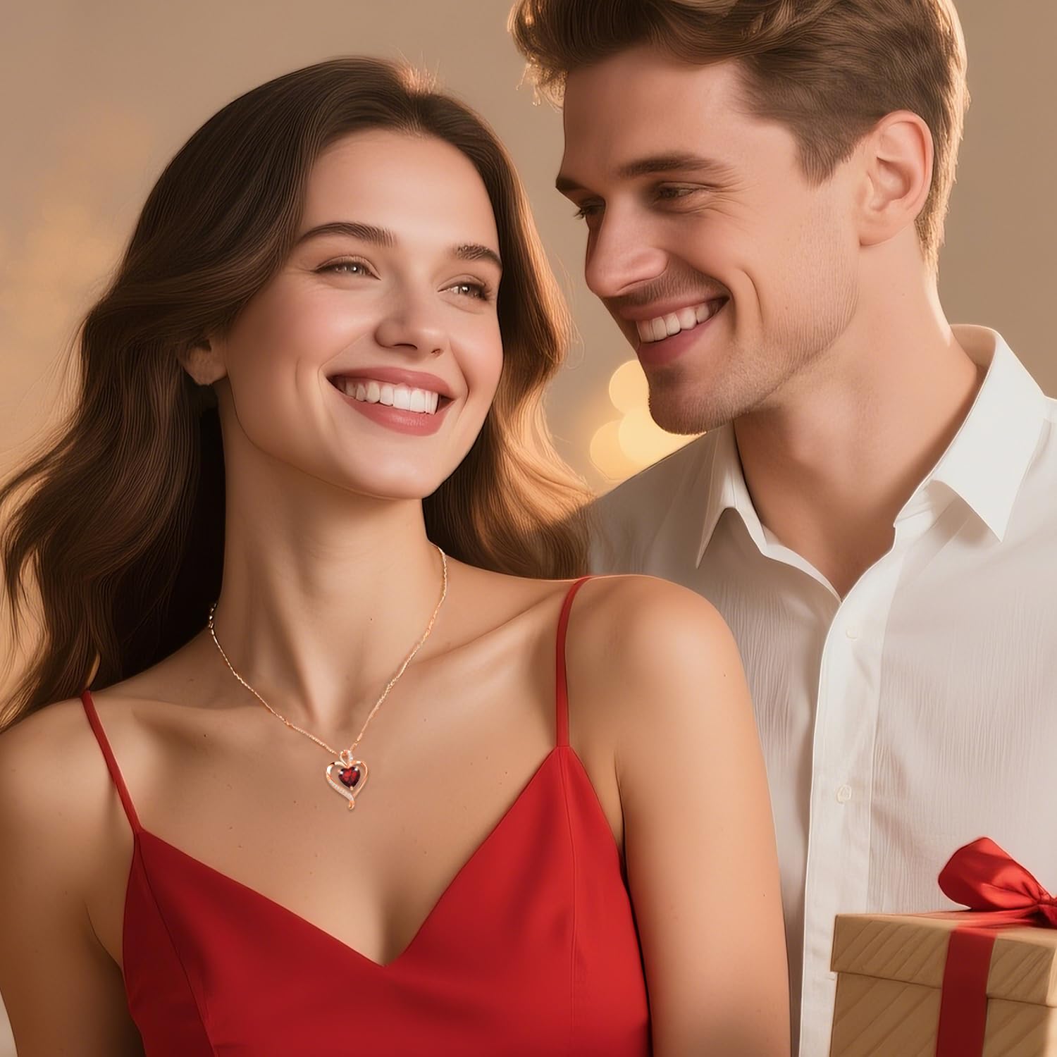 LAVUMO Herzkette 925 Silber/Messing Rosegold Gold Damen Halskette Geschenk | Herz änhänger Kette Damen Schmuck Geschenk für Frau Frauen an Geburtstags Weihnachten Valentinstag Hypoallergen Ketten