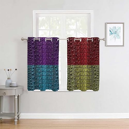 Miniatura 3 de Cortinas para Sala Elegantes Modernas Colección Animal Print con ojales, cortinas cortas de vidrio para puerta, oscurecimiento de habitación, 55