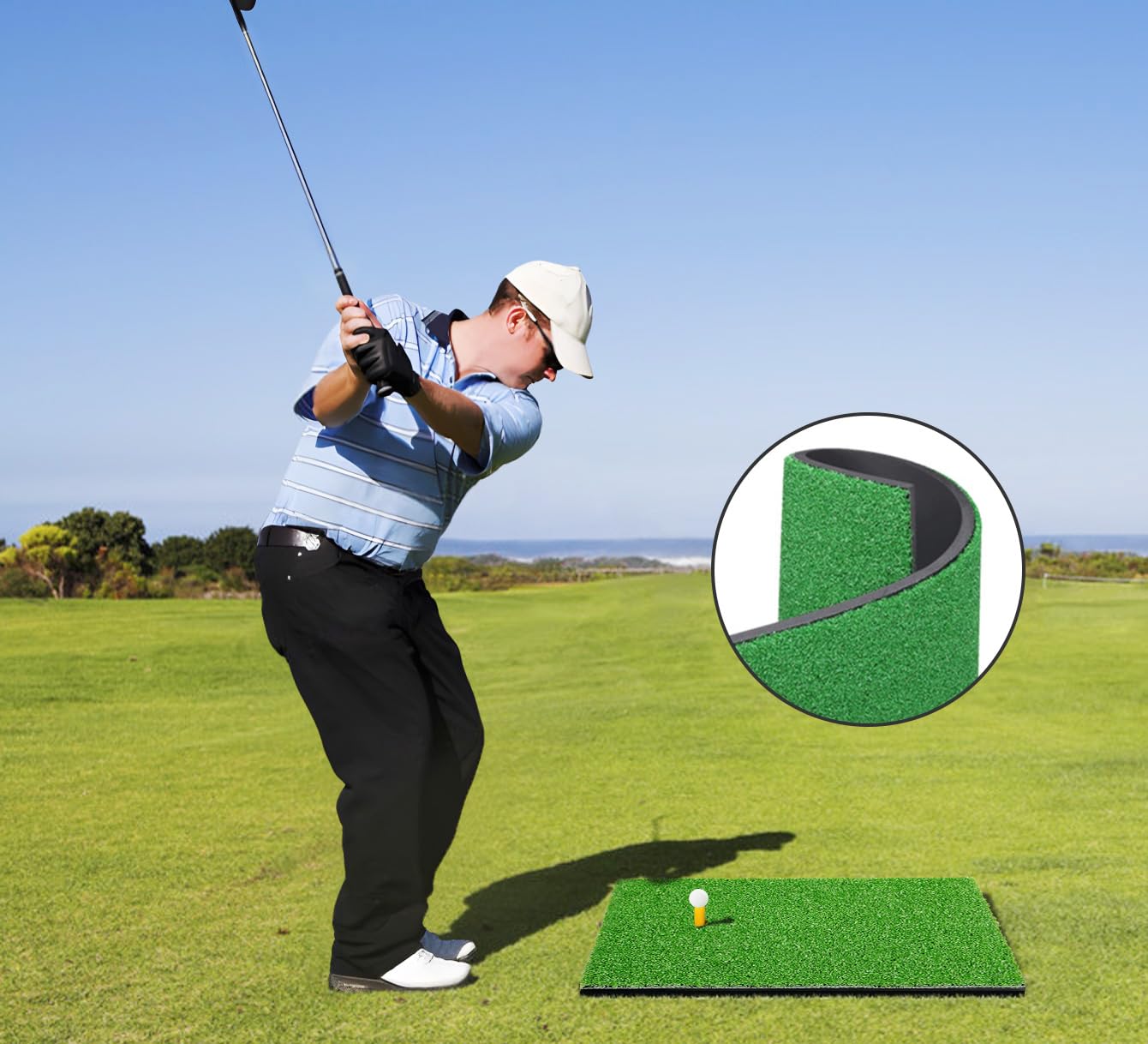 LaiEr Golf Training Matte,Verdickung Golf Schlagmatte,Home Golf Rasen Übungsmatten für Indoor und Outdoor,Golf Chipping Spiel Trainingshilfen Hinterhof Fahren Chipping Indoor/Outdoor Training