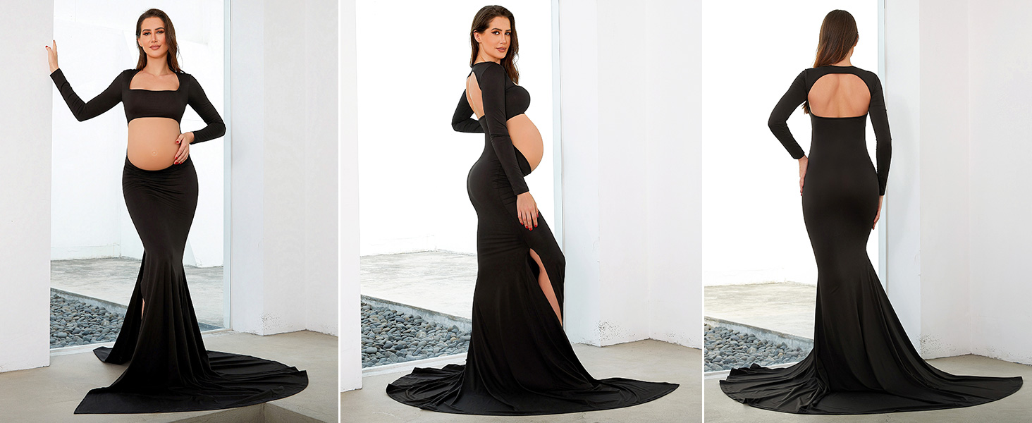 white christmas dresses Maternity Slip Dress Long main image 1