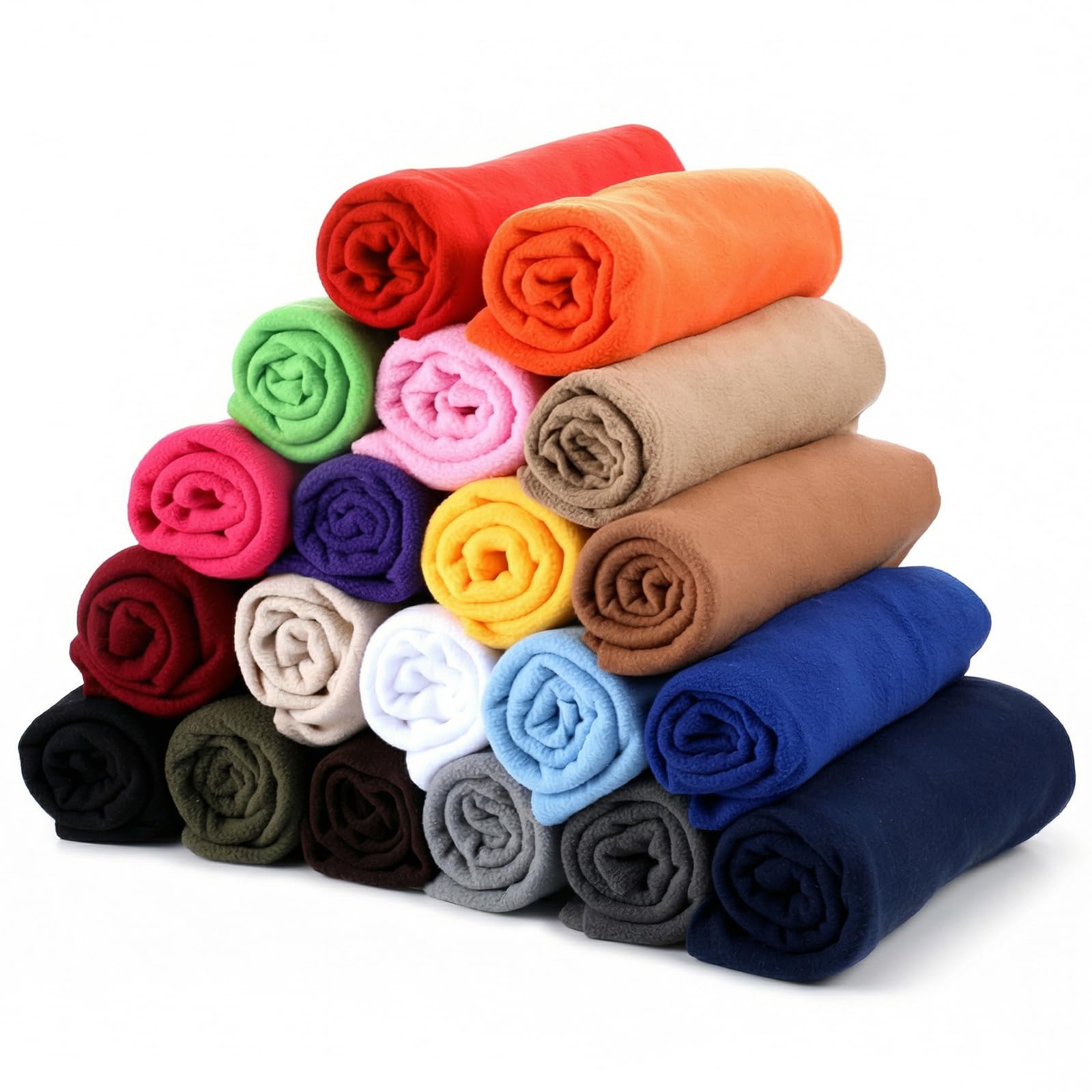 Photo 1 of 20 Pcs Knitted Polar Fleece Fabric 20 x 20 Inch Solid Color Anti Pill Plush Fabric, Patchwork Polyester Fleece Cloth for Blanket, Sewing, Clothes, DIY Crafts