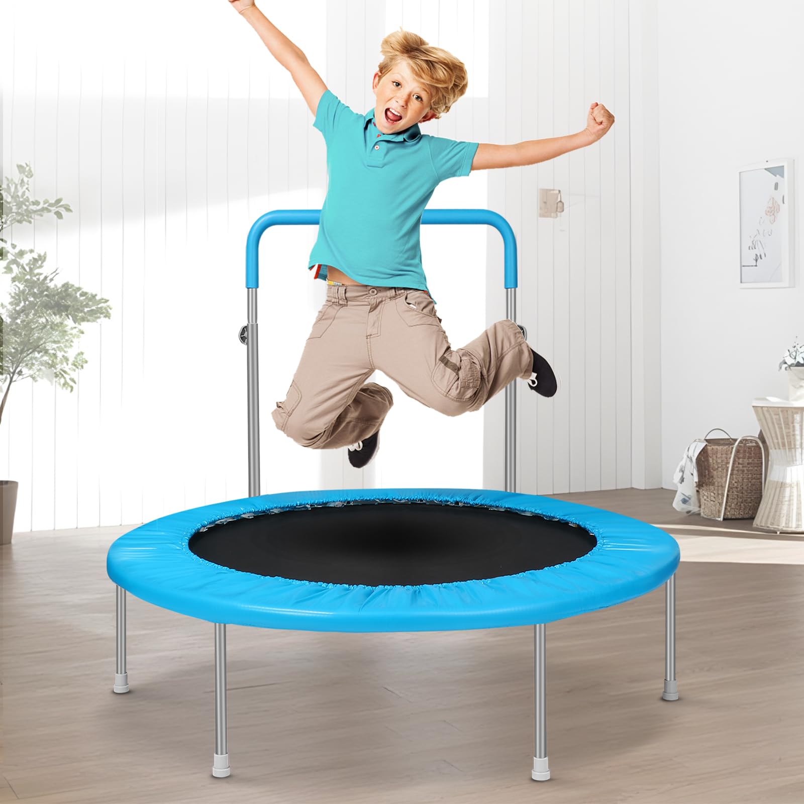 40Inch/48Inch Trampoline for Kids or Adults, Mini Indoor Recreational Trampolines with Handle