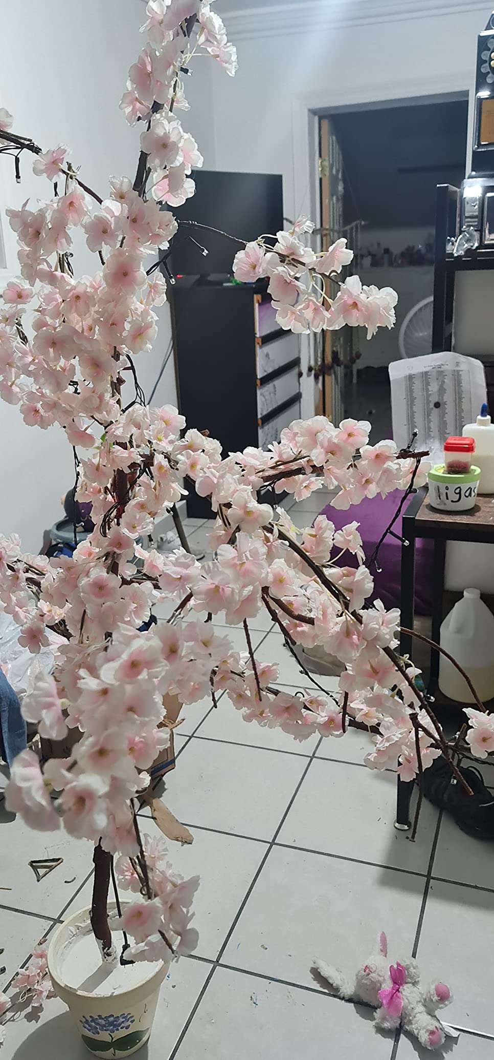 Flores Artificiales De Cerezo - 3 Tallos De Seda De 104 Cm, Ideales Para Jarrones, Bodas O Decoración Del Hogar