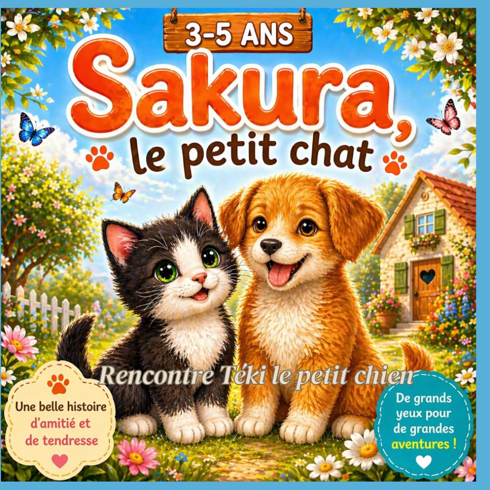 Sakura le petit chat. Rencontre Téki le petit chien