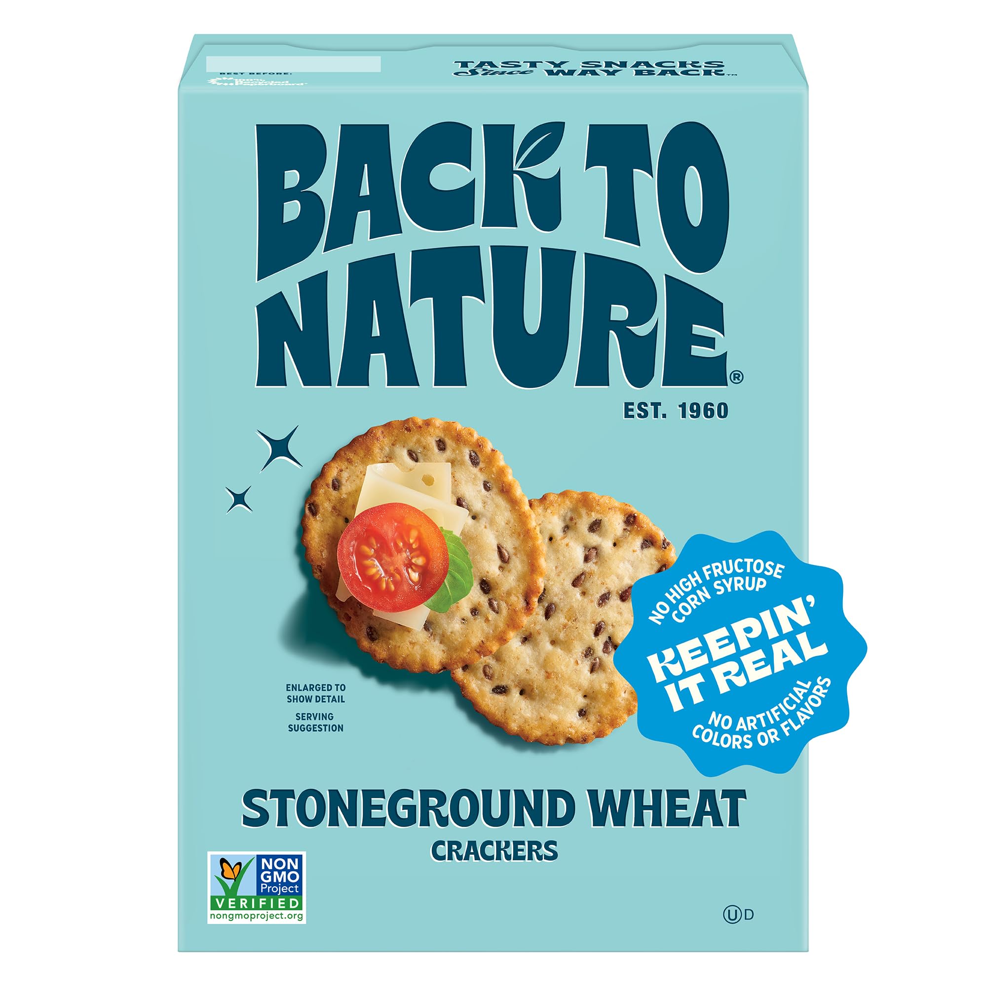 Back to Nature - Stone Ground Wheat Cracker - Made with Genuine Ingredients like Whole Grain and Flaxseed - Non-GMO - 5 oz