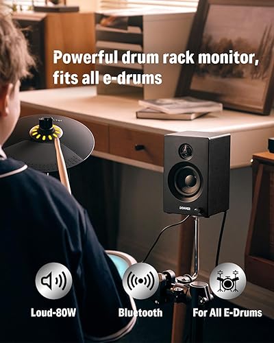 Miniatura 2 de Donner Altavoz de monitor de tambor eléctrico, Mini amplificador de tambor electrónico, Amplificador de tambor inalámbrico, Altavoz de teclado,