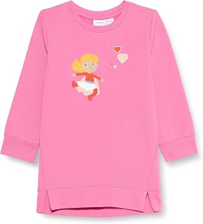 Name It Girl's Nmfliva Sweat Tunic Box Bru Pullover Sweater