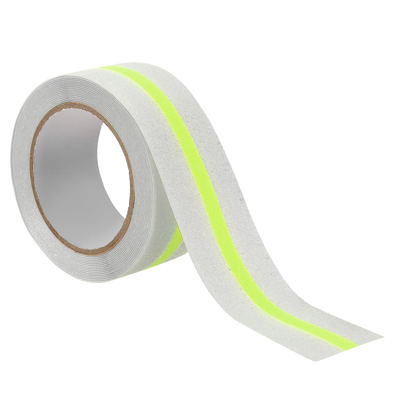 sourcing map 5cm x 5m Anti Slip Traction Tape, Clear Grip Tape with Green Glow, Waterproof Non Skid Strips for Indoor or Outdoor Stairs Steps, and Other Smooth Surfaces