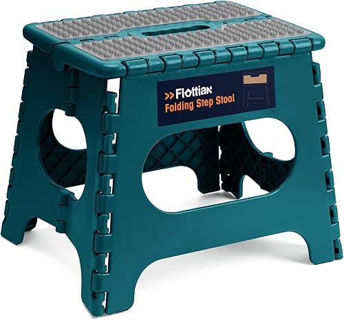 Miniatura 146 de Flottian Taburete plegable de 18 pulgadas para adultos y niños con capacidad para hasta 300 libras, taburetes plegables antideslizantes con asa,