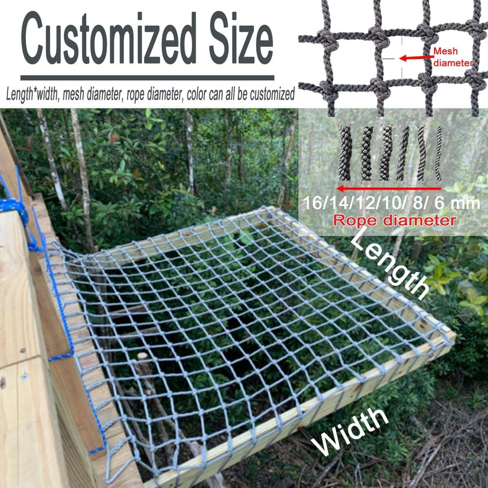Climbing Nets for Kids & Adults - 1m x 1.5m Indoor/Outdoor Cargo Net for Tree Houses, Playground, Garden - Durable & Safe Climbing Equipment