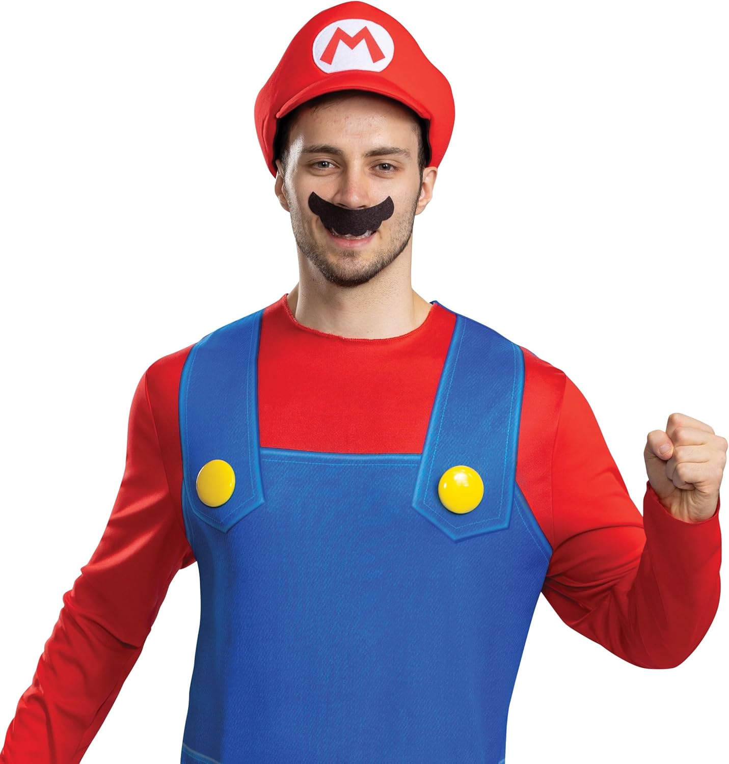 Disguise Mario Costume for Adults, Official Super Mario Bros Elevated Classic Adult Costume, Size Adult L/XL