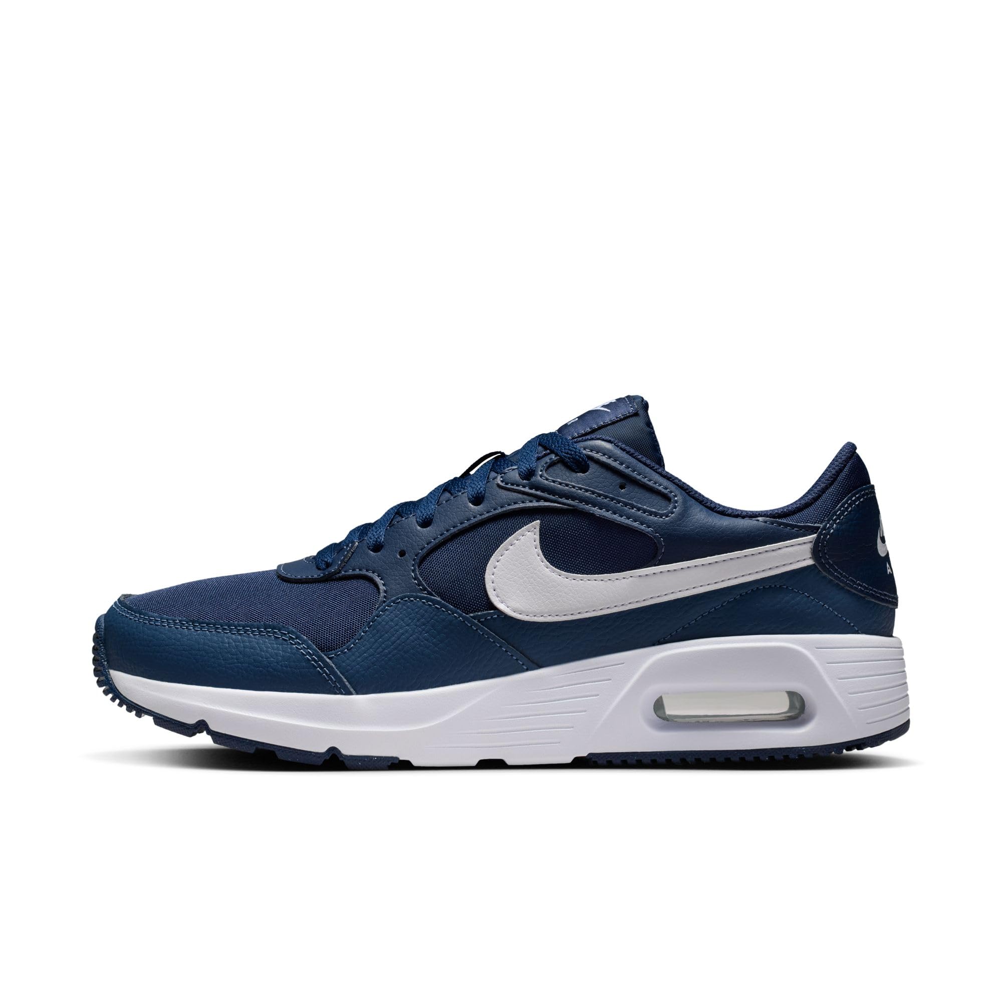 NIKE Zapatillas Air MAX SC para Hombre, Azul Marino, Blanco y Blanco, Talla 44,5