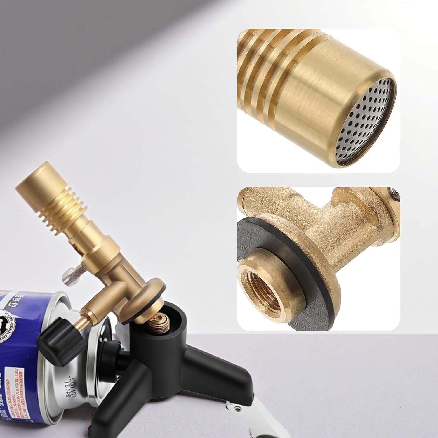 Upgraded Multifunctional Portable Bunsen Burner - Adjustable Brass Lab Gas Torch for Sterilization, Jewelry, DIY | Butane-Powered with Flame Temperature Control (With tripod)