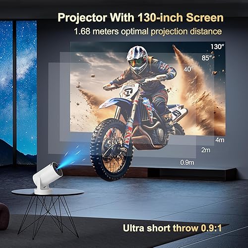 Miniatura 6 de Mini proyector con WiFi y Bluetooth, compatible con proyector portátil 4K 1080P, proyectores inteligentes Android 11 HY300 PRO HIFI, corrección