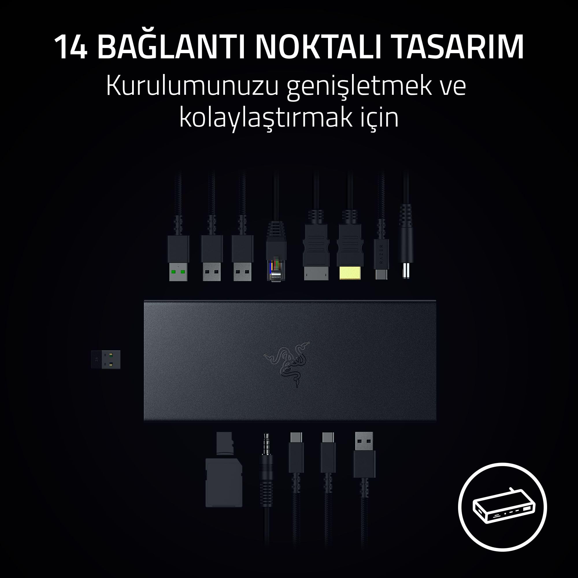 Razer USB 4 Dock - Oyun ve Üretkenlik için 14 Bağlantı Noktalı