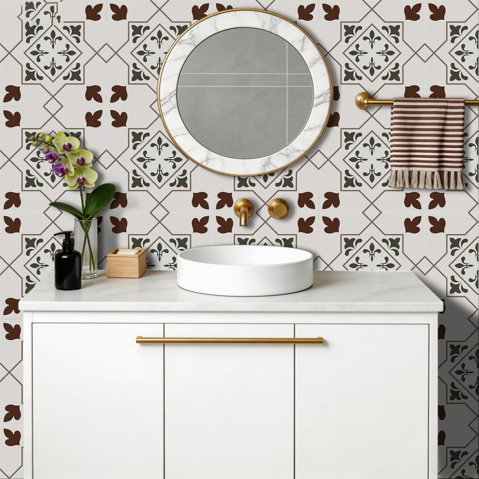 Azulejos Adhesivos Baño Impermeables 30 cm x 30 cm