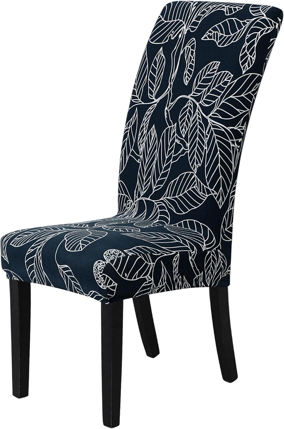 uxcell Pattern Chair Cover,Dining Chair Cover Parson Chair Slipcover Bar Stool Height Cover Seat Protector Home Decor for Kitchen/Party/Wedding/Dining Room Drak Blue