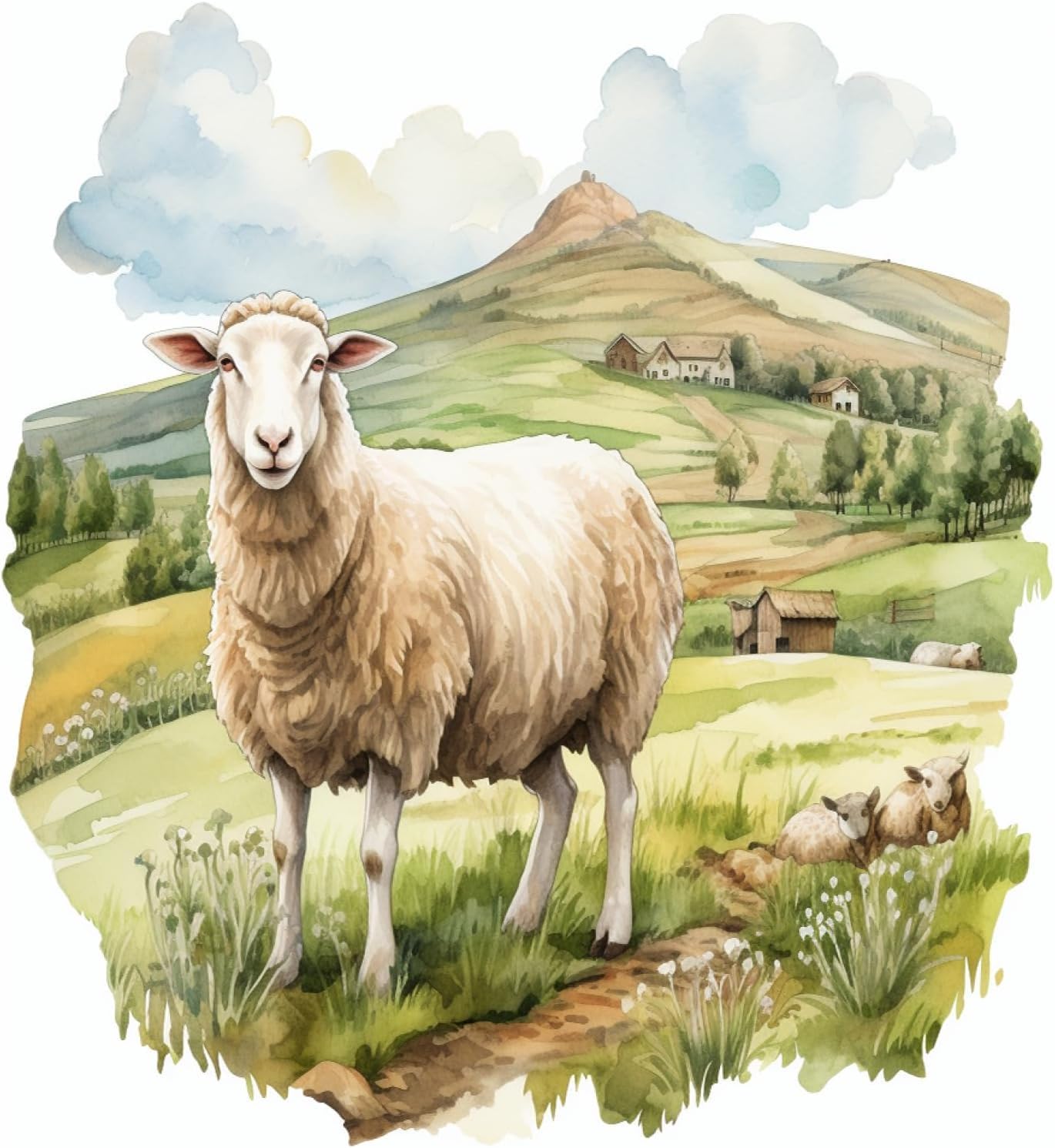 ZMHZMY Paint by Numbers Kit Digital Painting Sheep Goat DIY Oil Painting Drawing Canvas with Brushes Art Decorations 40x50cm 40x50cm