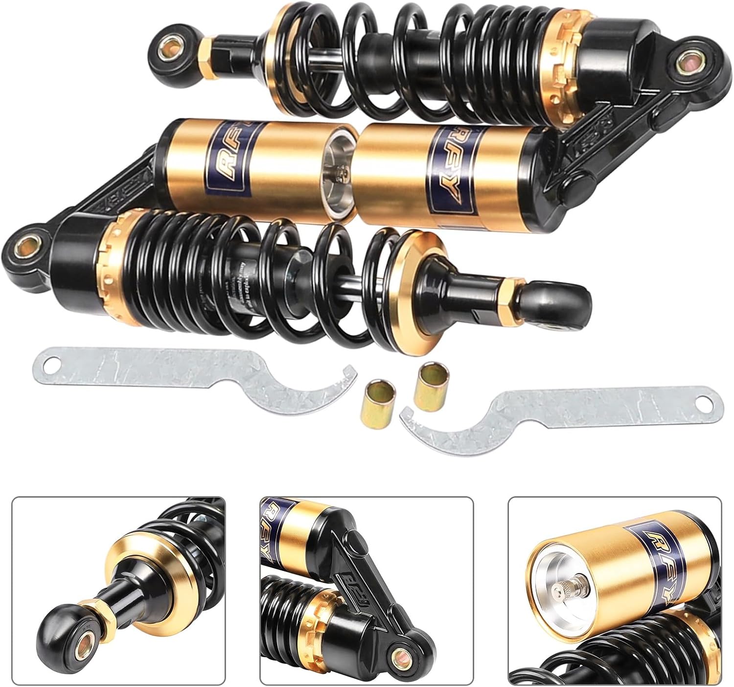 1 Pair 280mm 11'' Motorcycle Shock Absorber Rear Suspension Adjustable Air Shock Absorber Universal Compatible Suspension Kit for Dirt Bike Go Kart ATV Quad Scooter