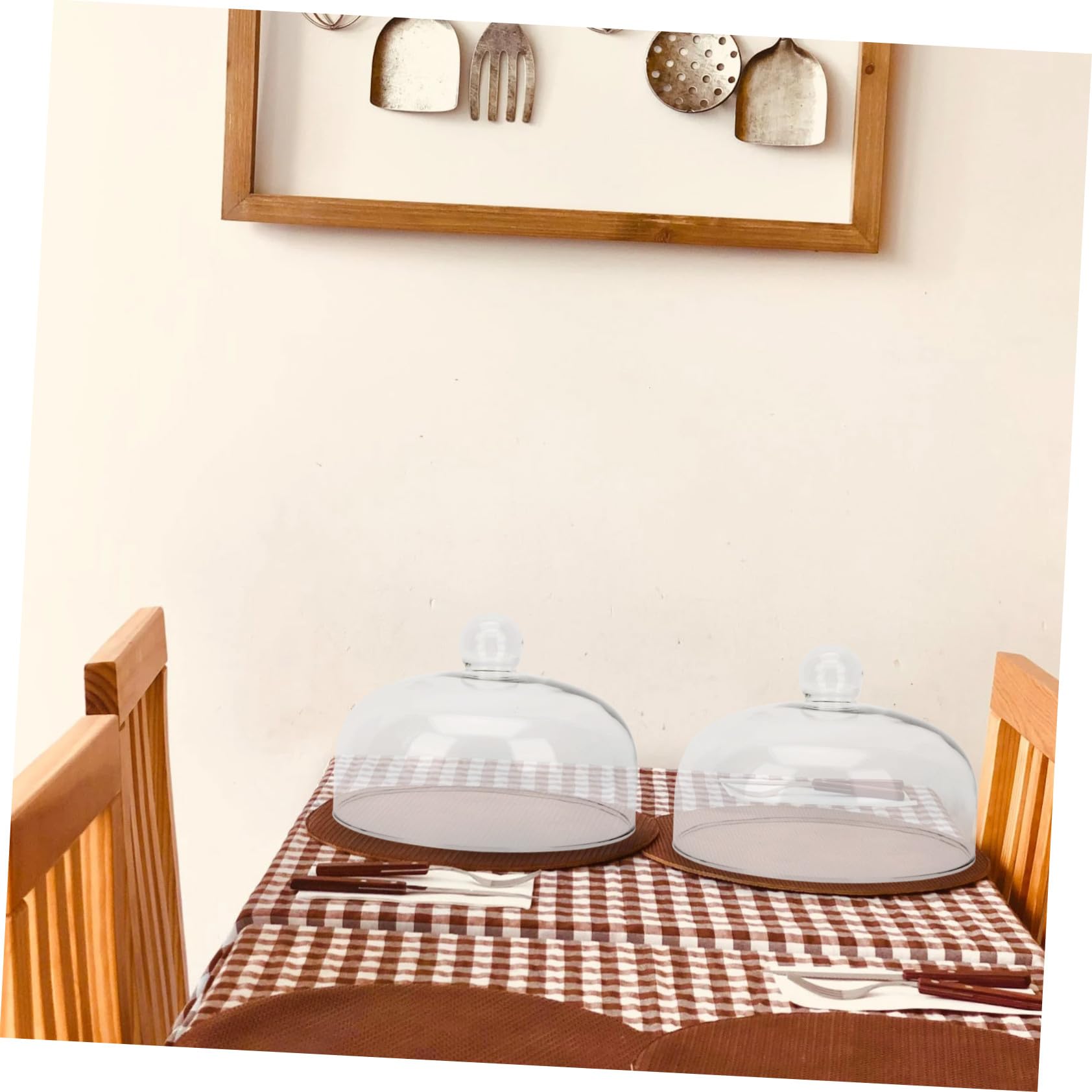LIFKOME Tapa Protectora de Vidrio para Pasteles y Postres, Cubierta Antisalpicaduras para Microondas, Diseño Transparente para Uso en Cocina Familiar