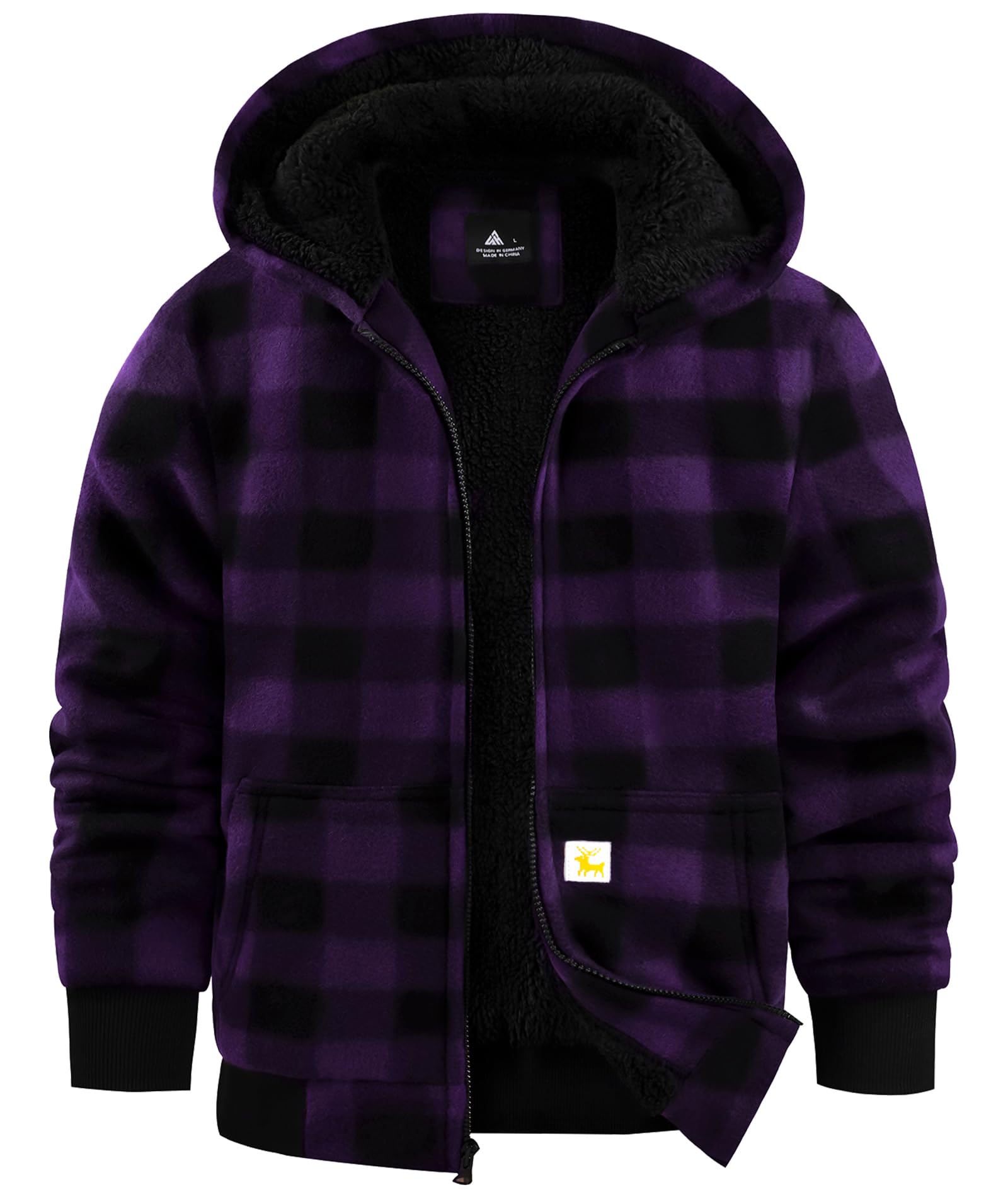 GEEK LIGHTING Boys Girls Flannel Fleece Jackets Sherpa Lined Hoodies