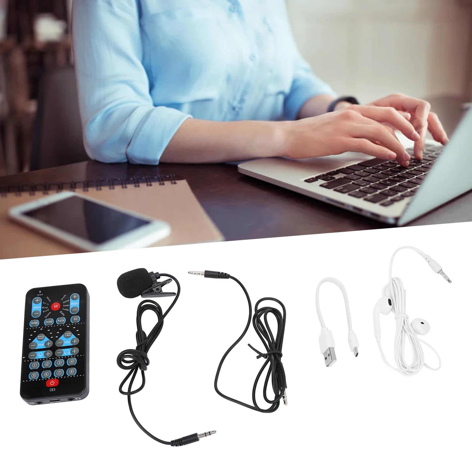 Cambia Voce per, Mini Voice Changer 8 Effetti Sonori Dispositivo Microfono Abbellimento Carta Palmare Telefono Cellulare Computer Dults Halloween Supporto Multi Lingue
