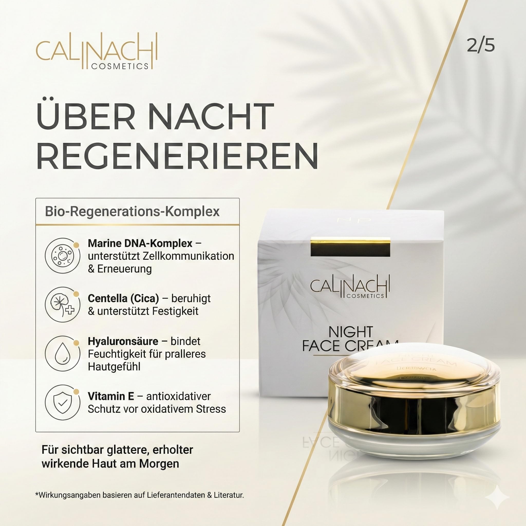CALINACHI Anti-Aging Tages- & Nachtcreme Set 2x50 ml SPF 30 | Day-and-Night Anti-Aging Duo mit Matrixyl Synthe’6, Q10 und Hyaluron plus UVA/UVB Schutz am Tag