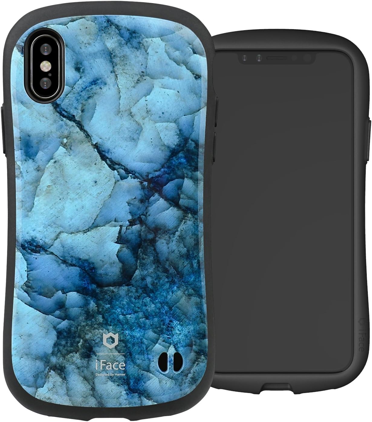 iFace First Class Marble Designed for iPhone X/XS – Cute Shockproof Dual Layer [Hard Shell + Bumper] Phone Case [Drop Tested] - Blue