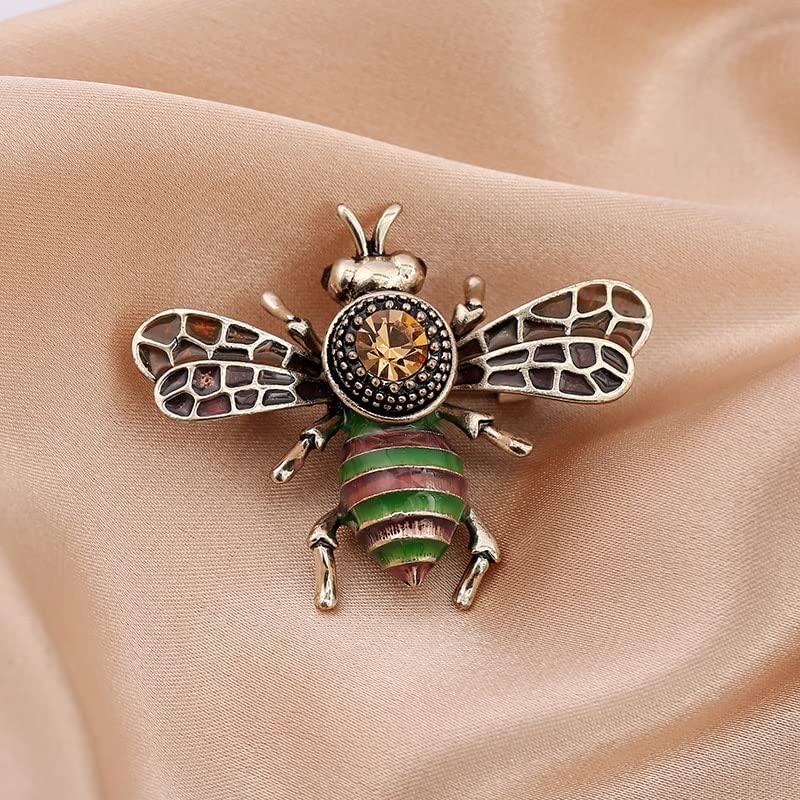 Amazon.co.jp: Women Men Bee Bee Beetle Crystal Pearl Brooch