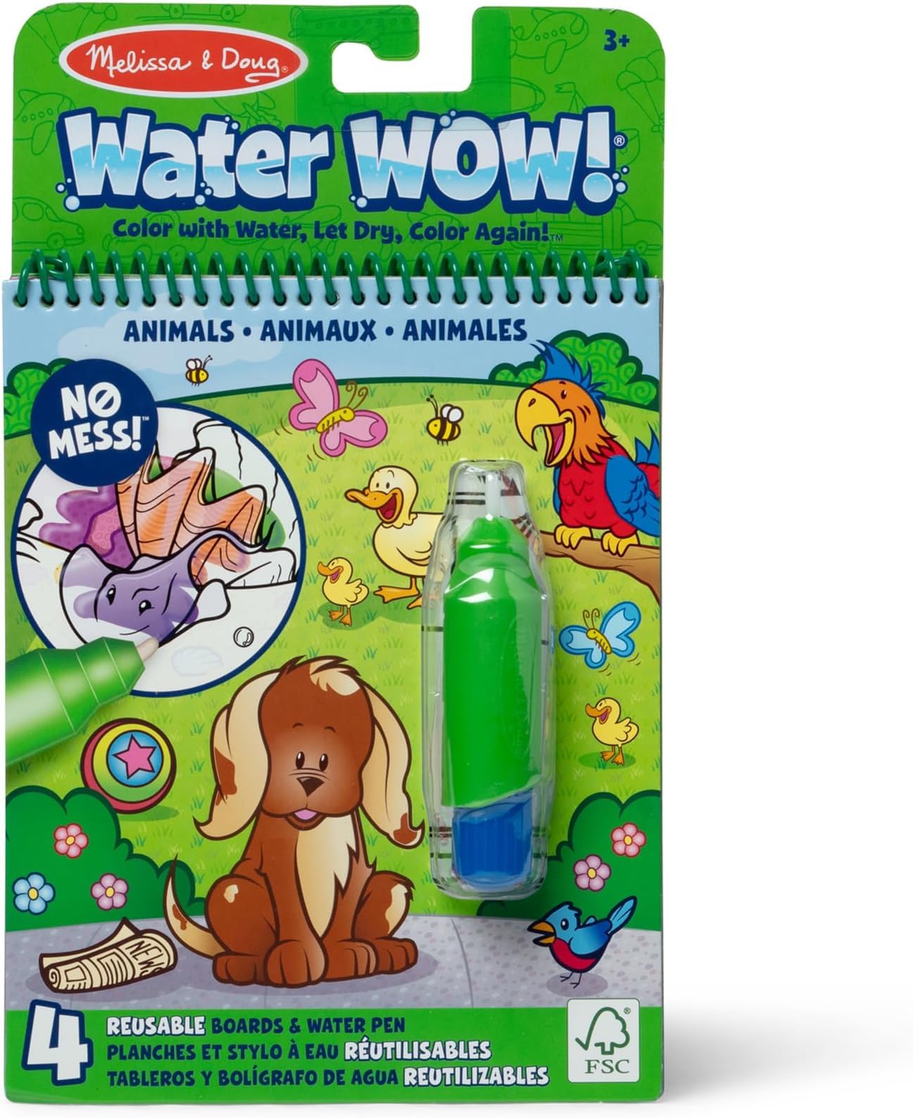 Melissa &amp; Doug On the Go Water Wow! Mess Free Coloring Book, Reusable Water-Reveal Activity Pad, Animals, Travel Toys, Party Favors, For Toddlers &amp; Kids Ages 3+ - FSC Certified (Pack of 6)