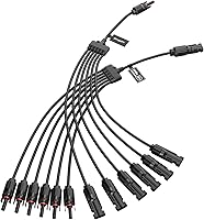 Vista 12 de BougeRV 2 pares de conectores solares Y rama paralelo adaptador cable cable enchufe kit de herramientas para panel solar