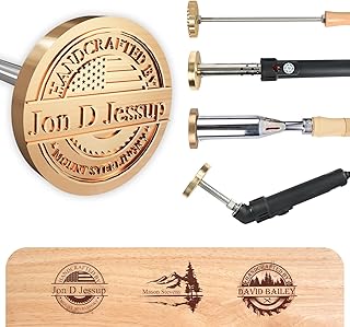 Terwex Custom Branding Iron for Wood, Personalized Logo Branding Iron with Your Text Unique Design, Durable Metal Wood Burning Stamp for Leather Food, Wedding & Handmade Lover Gifts (Brass Stamp Head)