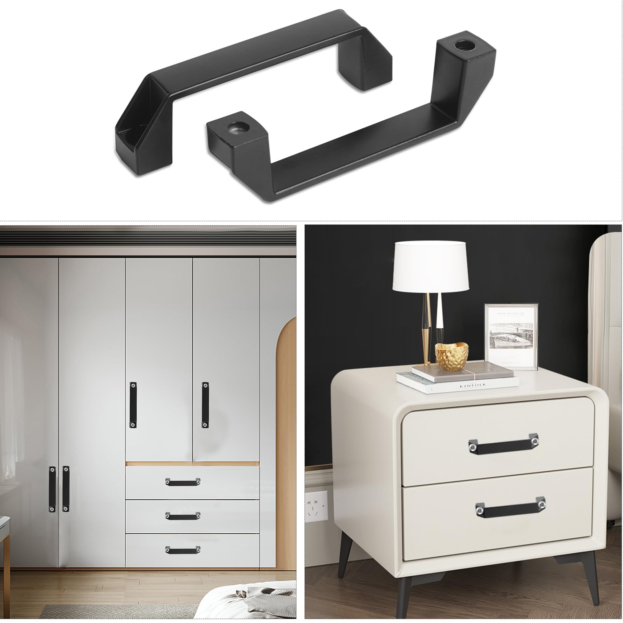 Roosea Maniglie Ad Arco In Lega Di Alluminio Nero - Set Da 2 Per Armadi, Cassetti E Applicazioni Industriali, 120mm - Foto 14