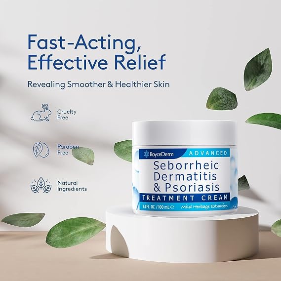 Roycederm Seborrheic Dermatitis Cream, Scalp Treatment for Psoriasis, Folliculitis, Dry Scalp, Dandruff, Anti-Itch Cream for Soothing Relief - 3 Pack